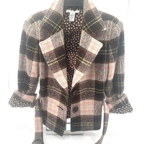 CAbi Pink and Brown Plaid Blazer - Picture 2 of 8